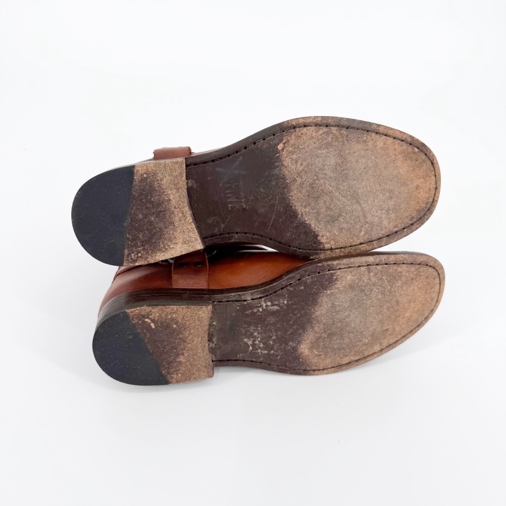Frye Phillip Harness Short Leather  Whiskey Bootie Size 6 - Picture 9 of 9